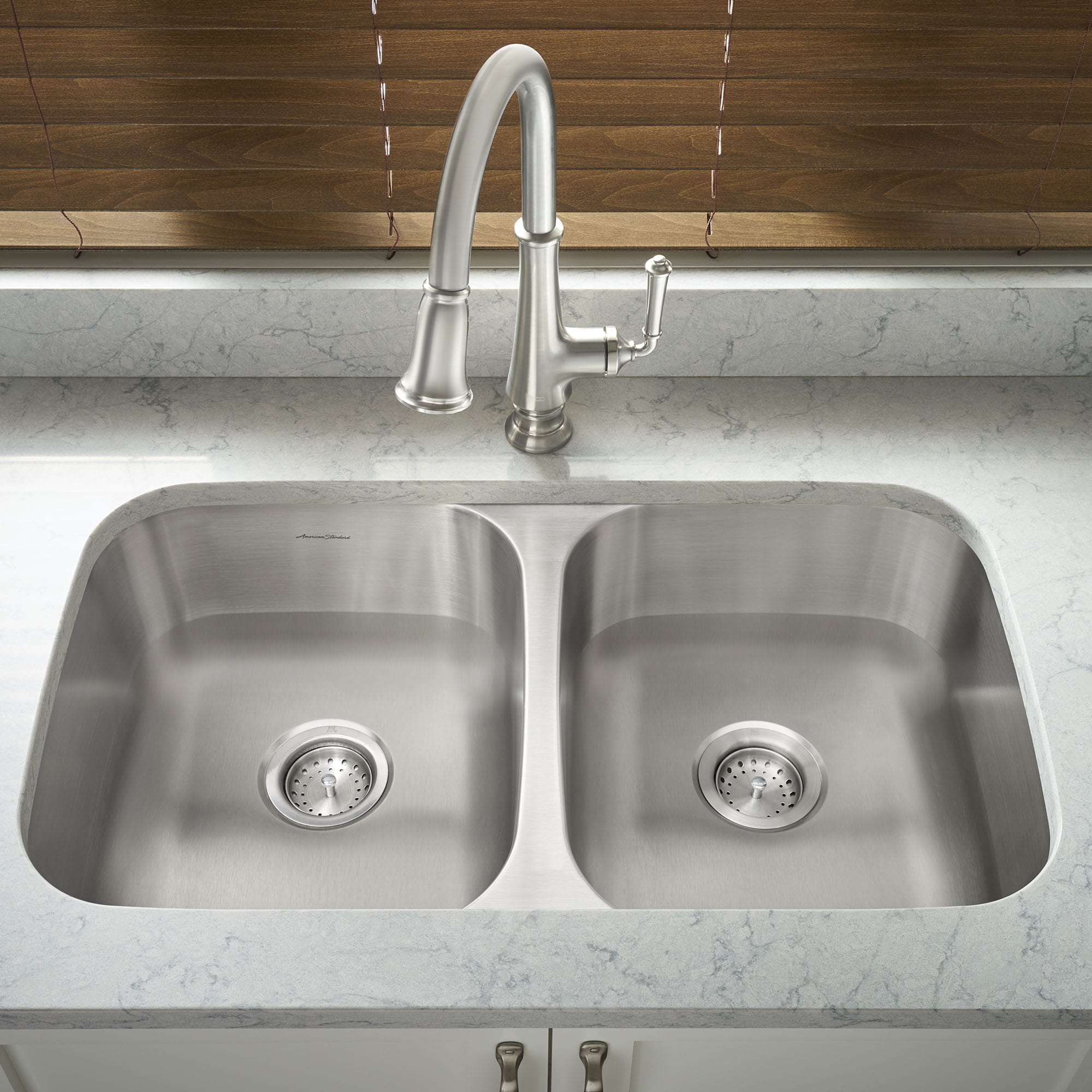 Portsmouth® 32 x 18-Inch Stainless Steel Undermount Double-Bowl Kitchen Sink